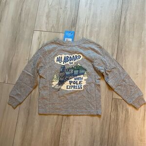 NWT RuggedButts Gray Long Sleeve North Pole Express Graphic T-Shirt, 12-24M